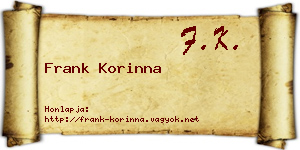 Frank Korinna névjegykártya